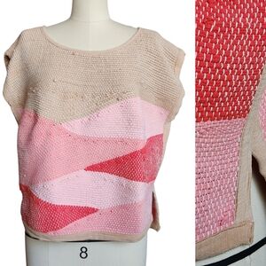 Tonle Woven Remnants Cotton Top Poncho S/M